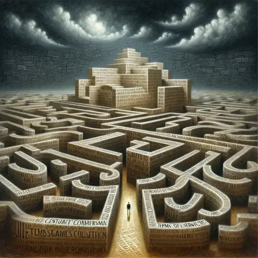 Image depicting terms of service agreements as a maze.